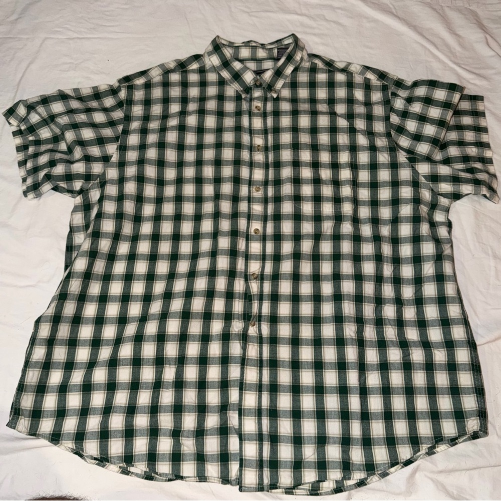 David Taylor Green and White Plaid Men's Shirt